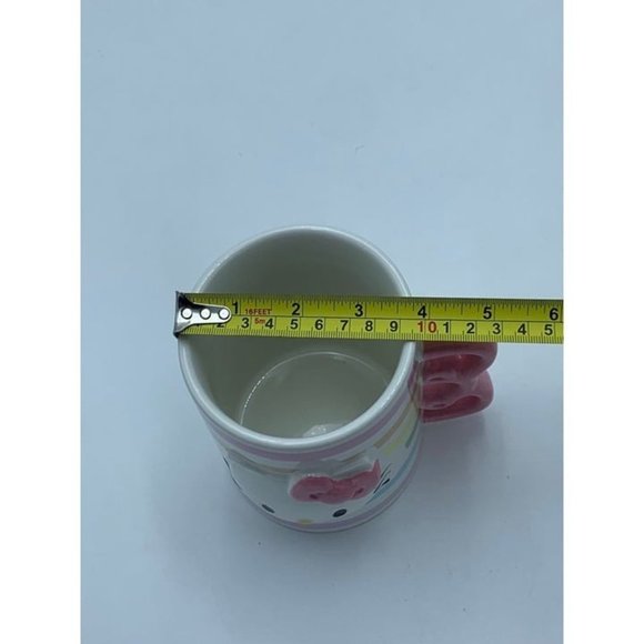 Sanrio Hello Kitty 3D Sculpted Striped Ceramic Mug with bow handle Set of 2 Mugs - Picture 8 of 10